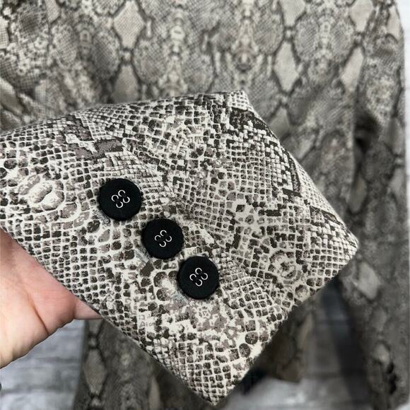 SPY Snake Skin Print Faux Leather Collar Blazer Button‎ Jacket - Size 3 - Picture 5 of 12